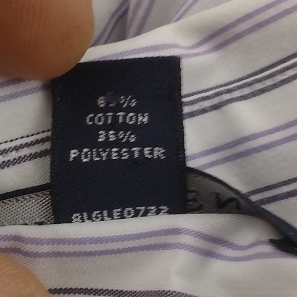 Land's End Purple and White Striped Button Down Size 12p - Picture 9 of 14